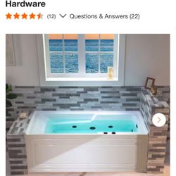 Bathtub Whirlpool Color: white. Hardware: Black mate