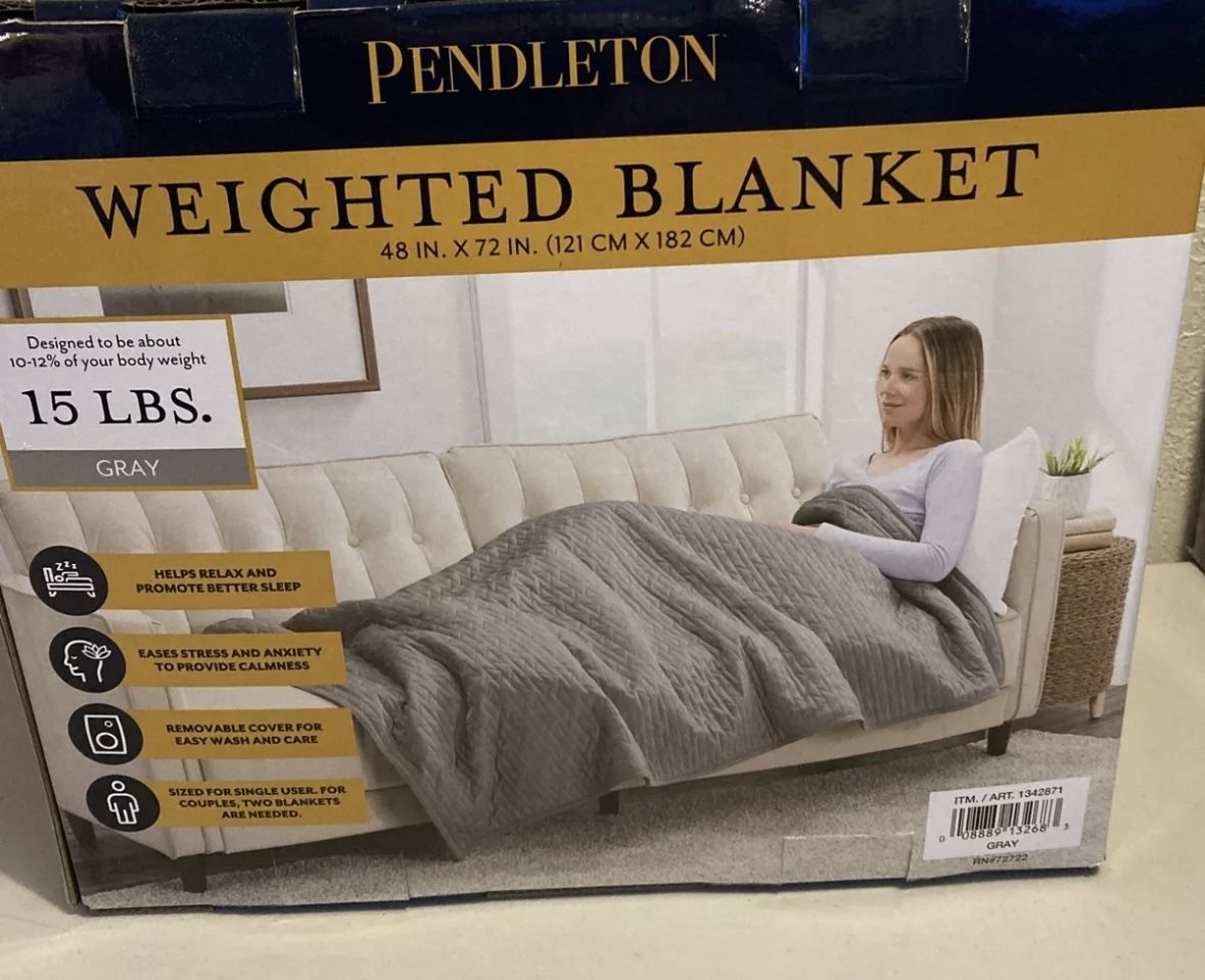 Pendleton Weighted Blanket 48”X72” Gray Relax & Promote Better Sleep Ease Stress. Virtually new!