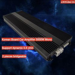 Korea Board 0.5 Ohm 5000W Car SPL Subwoofer Amplifier RMS 3000W 1 Ohm Strong Bas