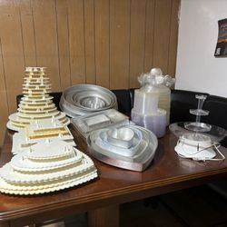 All  Occasion Cake Pans With Pillars , Plates Etc. 