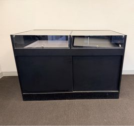 Black Glass Top Display Case