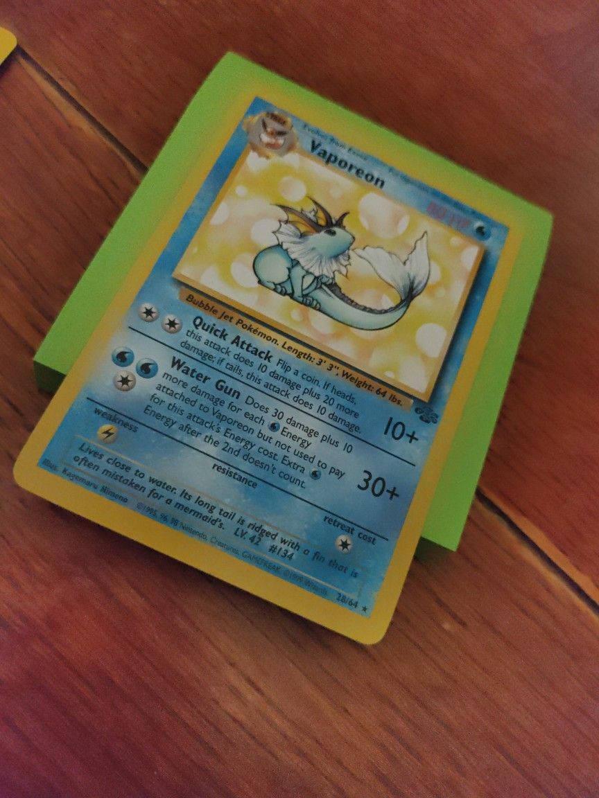 1995- VAPOREON ORIGINAL- POKEMON CARD. PICK ⛏️ UP ONLY