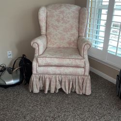 Light Pink Arm Chair / Pink Nursery Chair / Baby’s Room