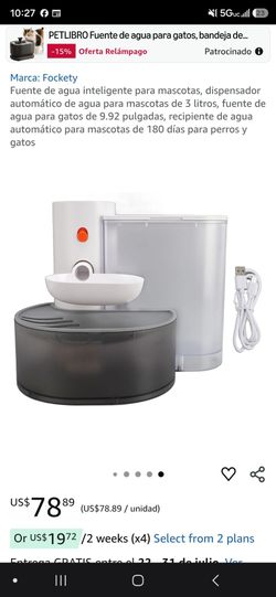 NEW Petgravity Smart Pet Water Fountain 3L Automatic Self-Refill – $35 (15 Available!) / Fuente de Agua Inteligente para Mascotas NUEVA