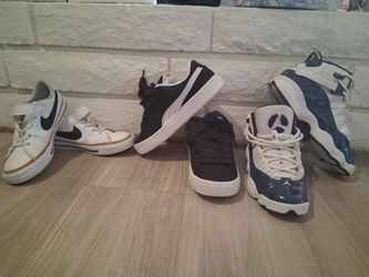 Great shape kids shoe's  Jordan's size 4.5  Nike  size 2.5  and puma size 4