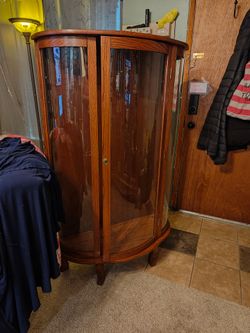 Beautiful wood and glass cabinet