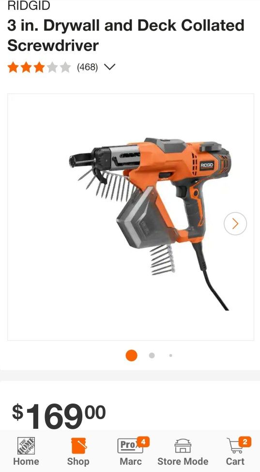 Ridgid Colated Screw Gun