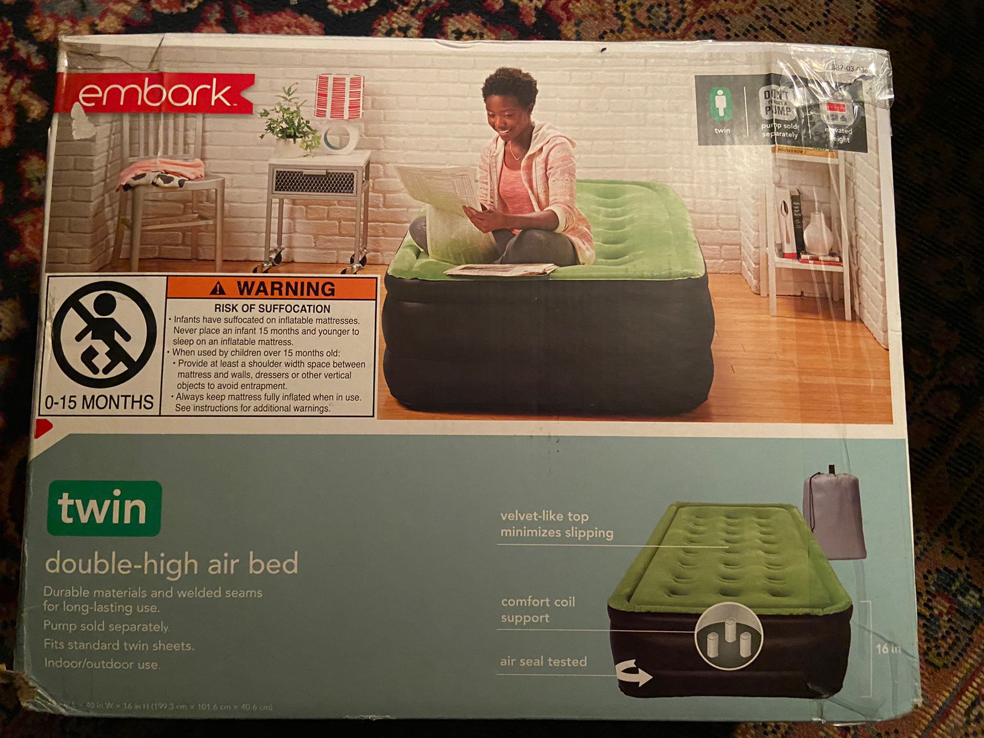 Embark Air Mattress -NEVER USED- NO PUMP INCLUDED 