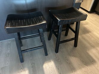 2 bar height wood stools