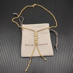 David Yurman gold Helena Y necklace.