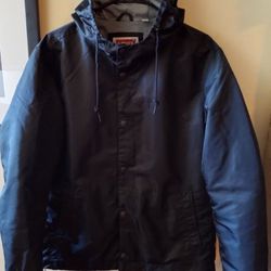 🔥 ONLY $30!! EX COND MED BLK LEVI'S EXPEDITION WARM LINED& HOODED RAIN JACKET 