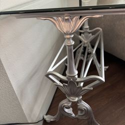 Moving, Metal & Glass End Table 