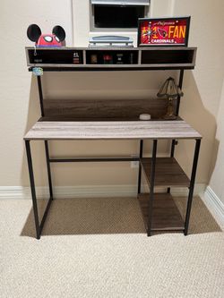 Computer Desk with Hutch and Side Shelves