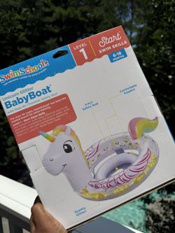 Unicorn Glitter Baby Boat - White and Pink, 6-18 Months Old