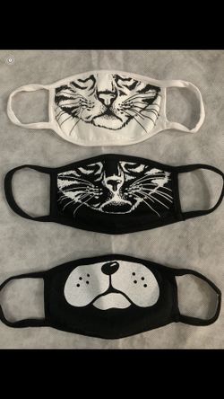 3 for $6 Cute animal-design face masks