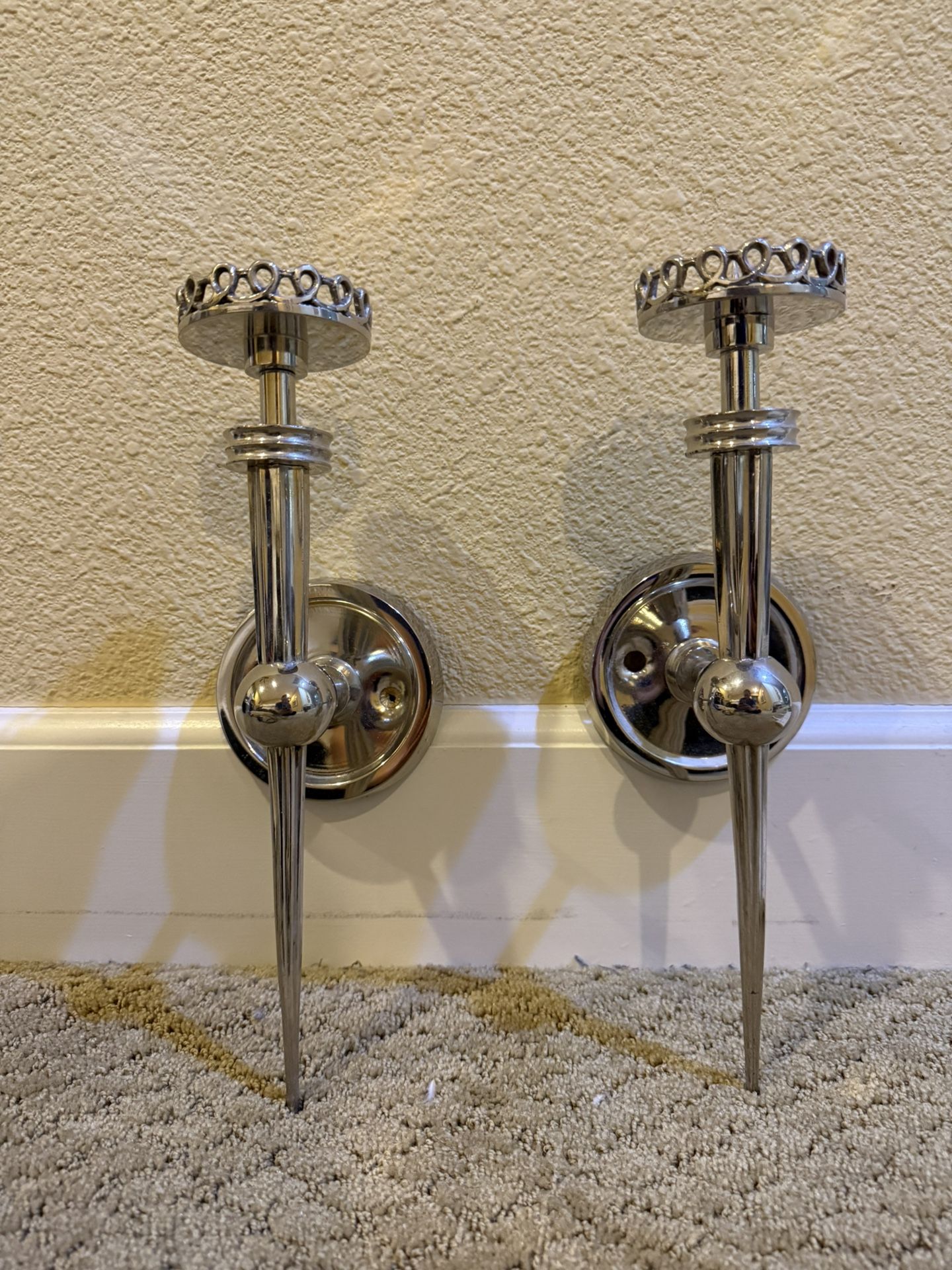 Silver Metal Candle Holder (heavy Duty)