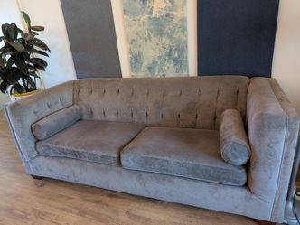 Two grey couches sofas