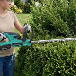 Garvee Handheld Electric Grass Trimmer Hedge Shears/Grass Cutter Rechargeable Battery Cable Included Cordless Grass Shear & Shrubbery Trimmer (Long 2x
