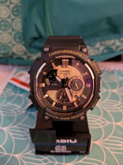 Casio Chronograph Water Resistant Stainless Steel Back Watch New 
