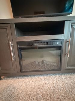 Electric Fireplace TV Stand with Cabinet Storage