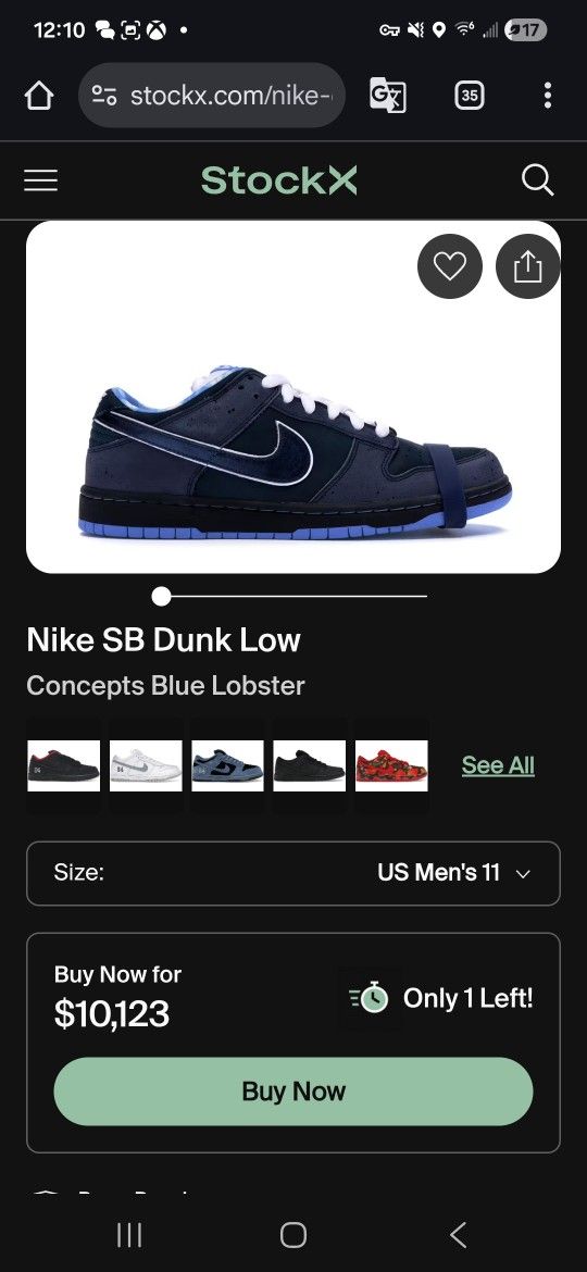 Size 11 Deadstock Og All Blue Lobster