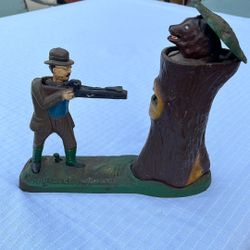 Teddy And The Bear Vintage Mechanical Bank