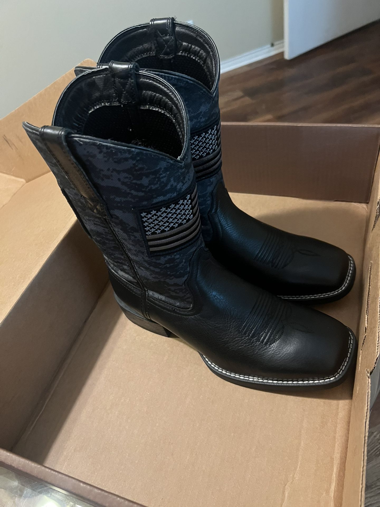 Sport Patriot Western Boot (Black Deertan - 10.5)