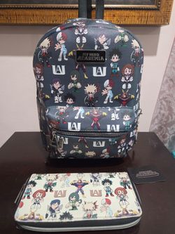 My hero Academia wallet and backpack