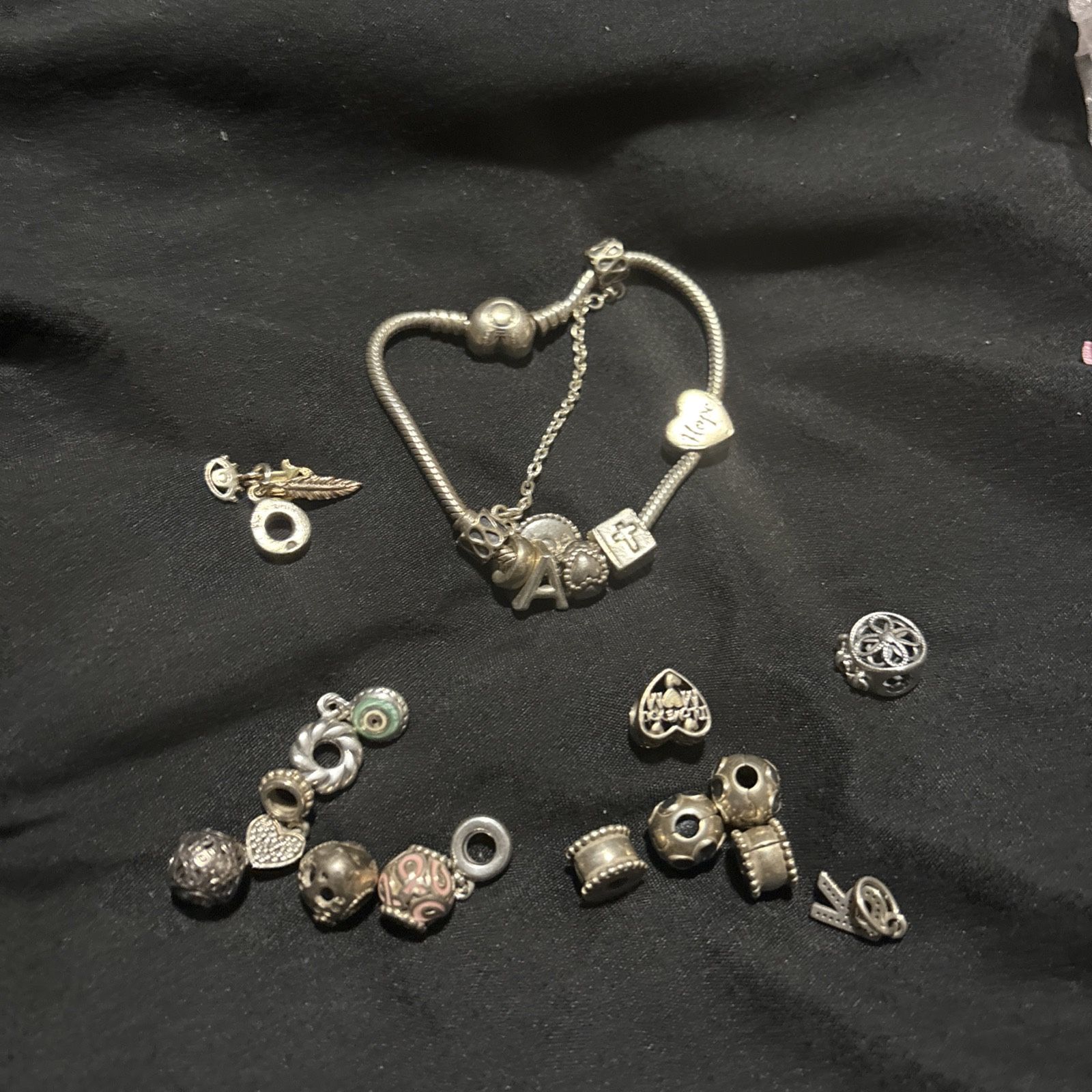 Pandora Bracelet with 20 Charms Authentic Used