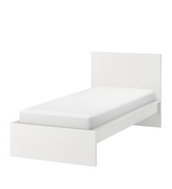 Ikea Malm Twin bed with Mattress and storage