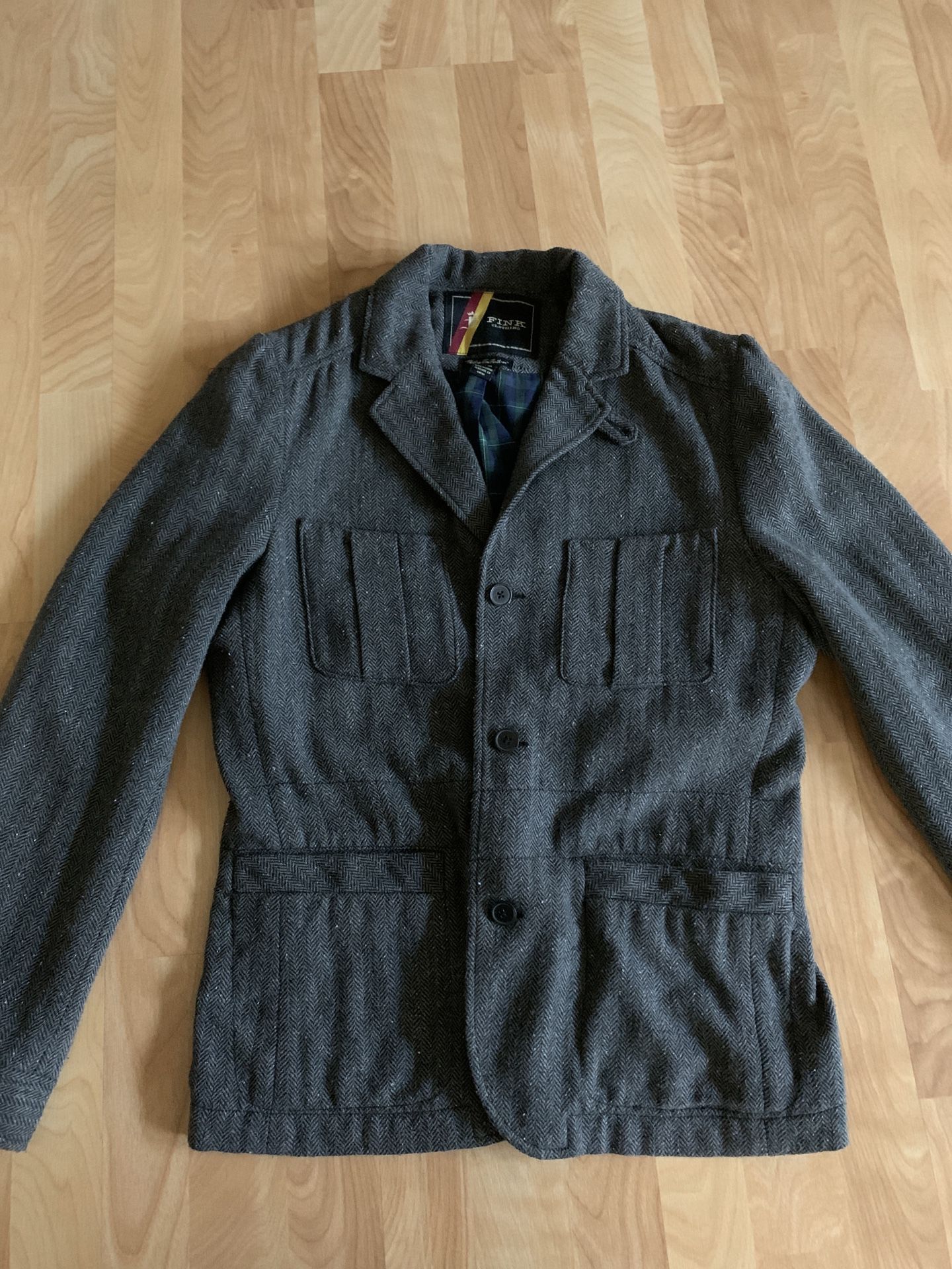 Men’s Fink Wool Field Jacket Blazer Grey Size Medium