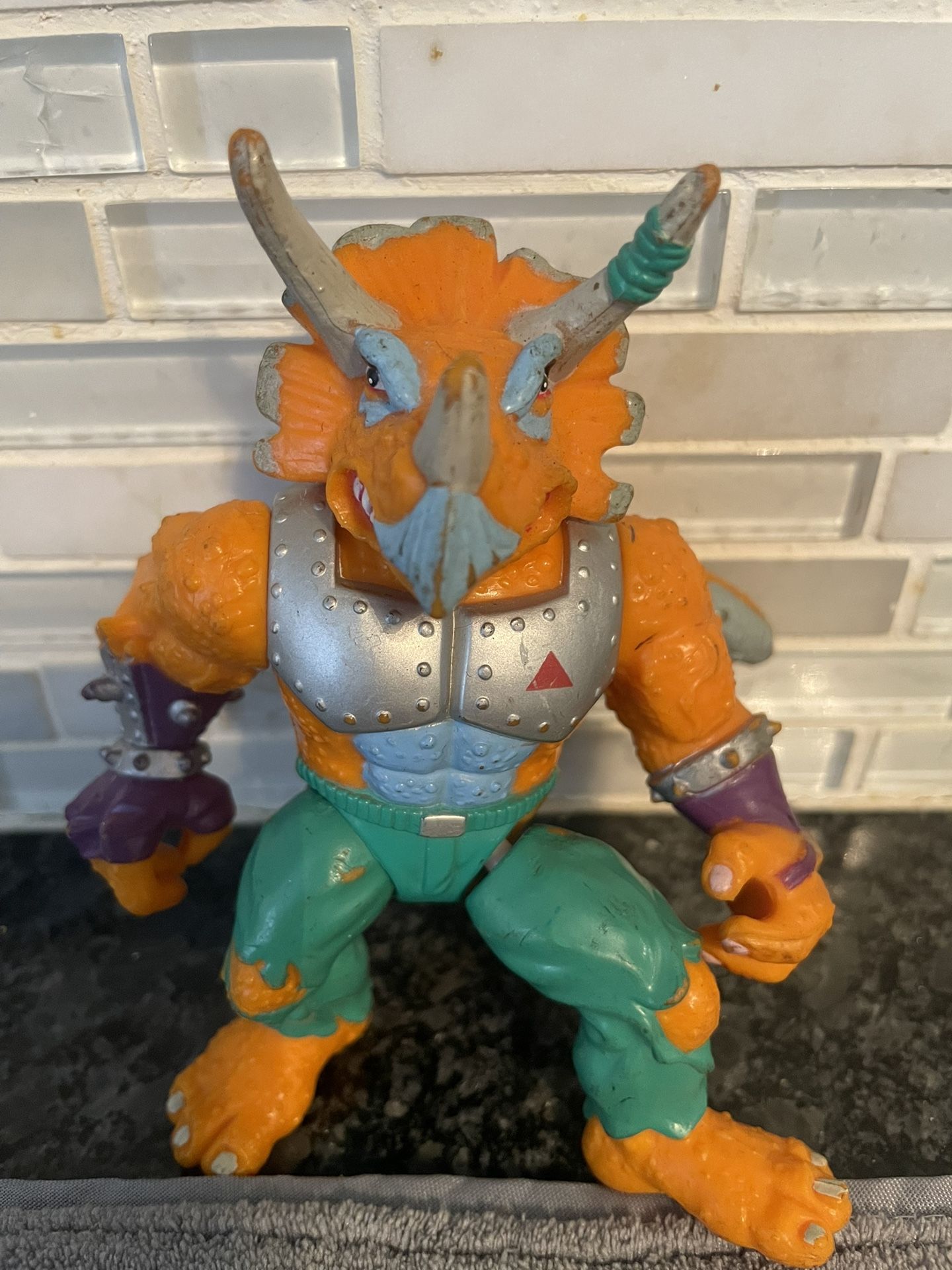 Vtg 1990 Teenage Mutant Ninja Turtles TMNT Triceraton Figure Mirage Playmates