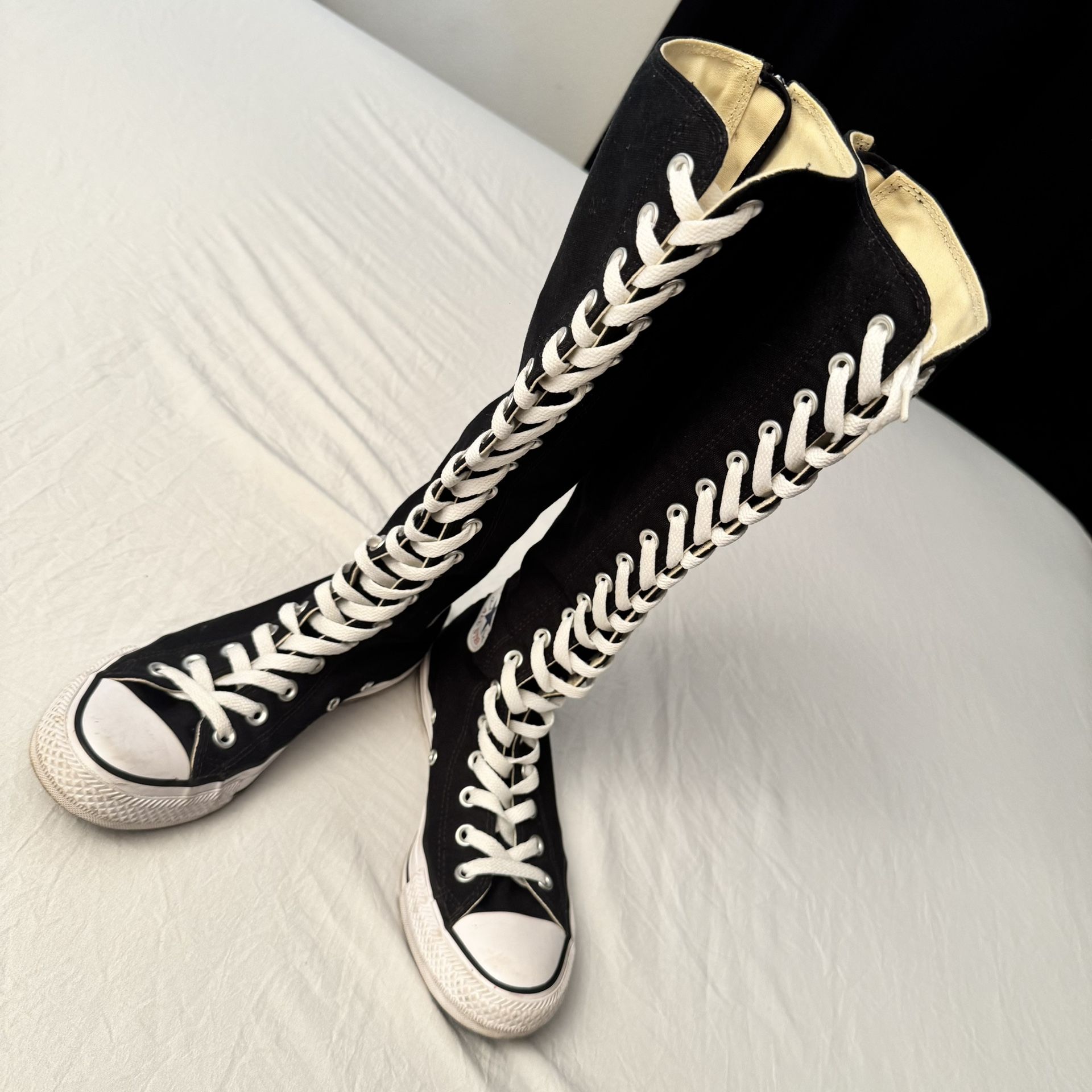 Converse Chuck Taylor All Star Knee High 16" Sneakers Size W7 M5 Zip up #1V708