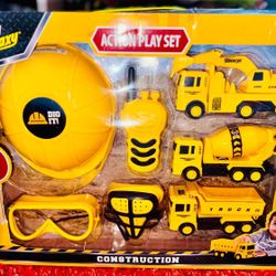 DRESS UP FIREMAN AND CONSTRUCTION WORKER PLAY SETS 