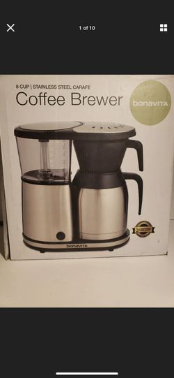 8-Cup Carafe 1500 Watt Heater Perfect Cup Coffee Brewer, Stainless Steel