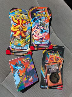 Pokemon TCG Chaos Rising Packs Bundle Deal with Chikorita Coin and Binder