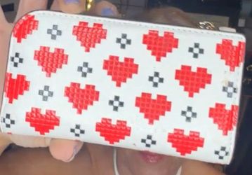 Kate Spade Devin Pixel Hearts Small Slim Bifold Wallet