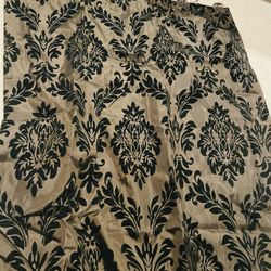 Dark Brown Velvet Shower Curtain 