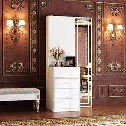 FUFU&GAGA 31.5-in White Makeup Vanity（KF460025-01LJ-001）