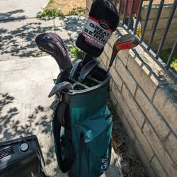 Golf Back With Clubs