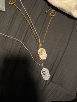 Iced Out Bape Ape Head Pendant Necklaces – Gold & Silver