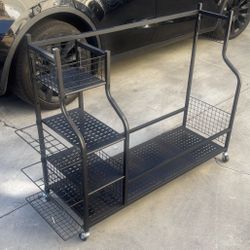 Metal Wheeled Golf Bag Caddy