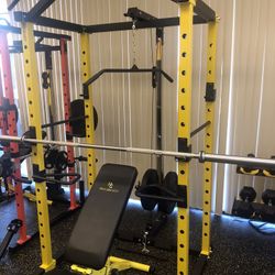 Power Squat Rack 2 Pulley System With Attachments Brand New
