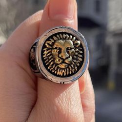 Size 11 Mens Cool Lion King Head of Judah Ring For Men Stainless steel