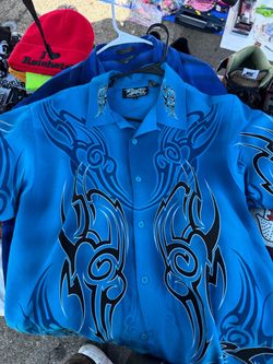 Dragonfly Clothing Co. Blue Tribal Button-Up Shirt