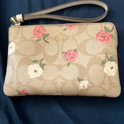 Coach FCR973 CR973 Signature Coated Canvas Leather Wristlet Ladies' Accessories 