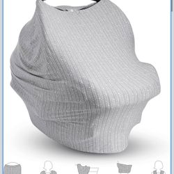 Munchkin® 5-in-1 Baby Car Seat Cover – Versatile Nursing Cover Up for Breastfeeding, High Chair and Carrier Protection with XtraGuard™ Silver-Ion Tech