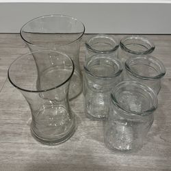 Clear Flower Vases and Jars (8 for sale)