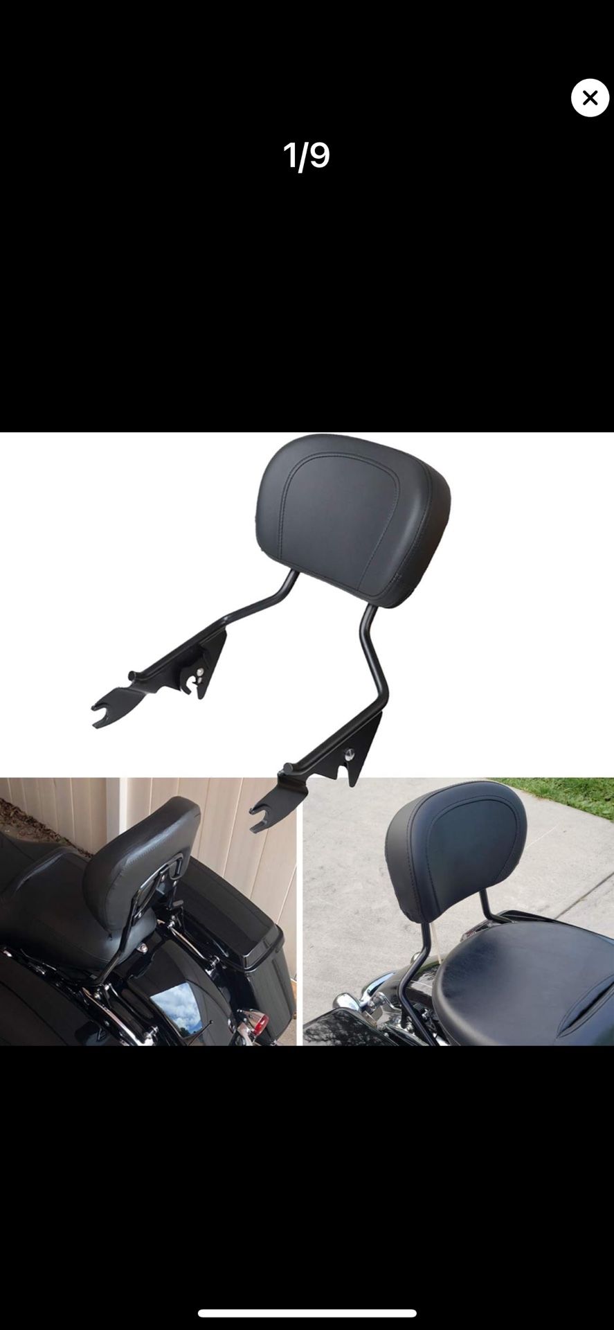 Detachable Upright Passenger Backrest Sissy Bar w/Back Rest Pad Compatible With For Touring Road King Street Glide Electra Glide Road Glide FLHR FLHX 