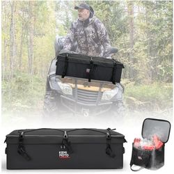 KEMIMOTO ATV Gear Bag for Front Rear Rack, ATV Storage Bags Water-Resistant Adjustable Divider Board Additional Cooler, Rack Bag Compatible With Polar